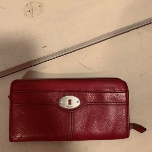 Pinkish/red Fossil leather wallet